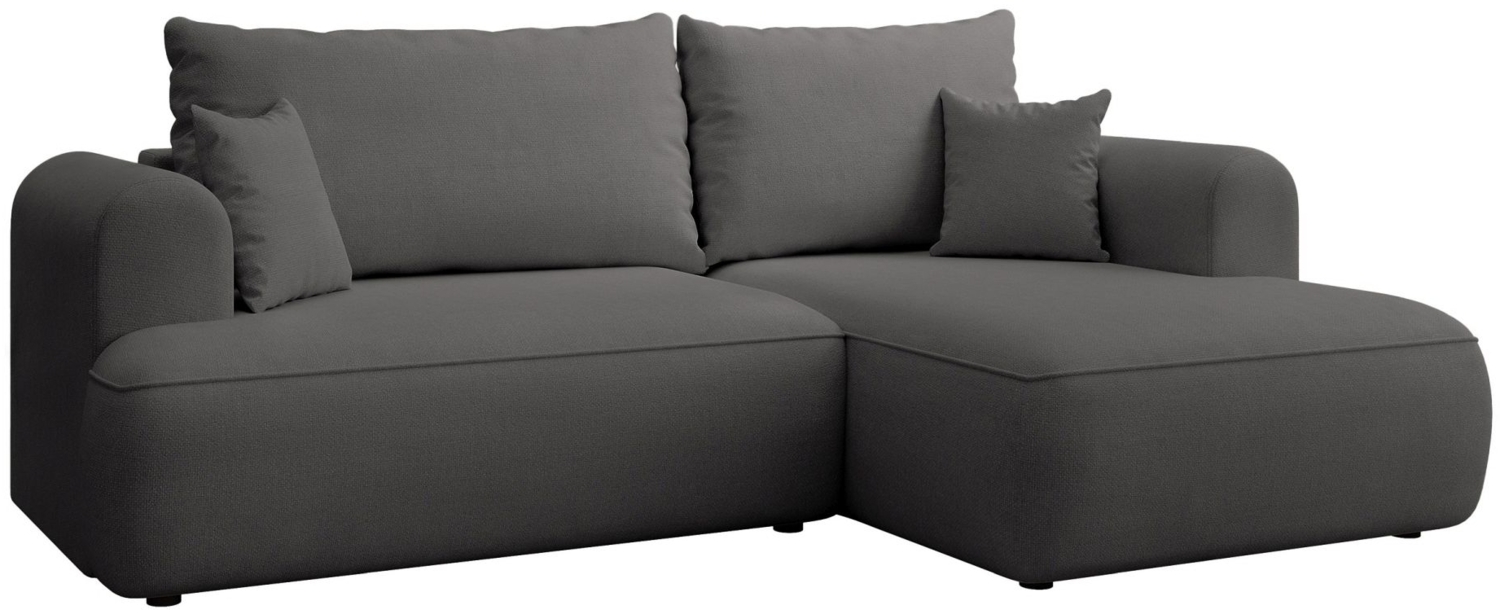 Selsey ''Ovo Mini' Eckschlafsofa rechtsseitig mit Stauraum, Easy-Clean-Chenille-Bezug, dunkelgrau, 93 x 238 x 156 cm Bild 1