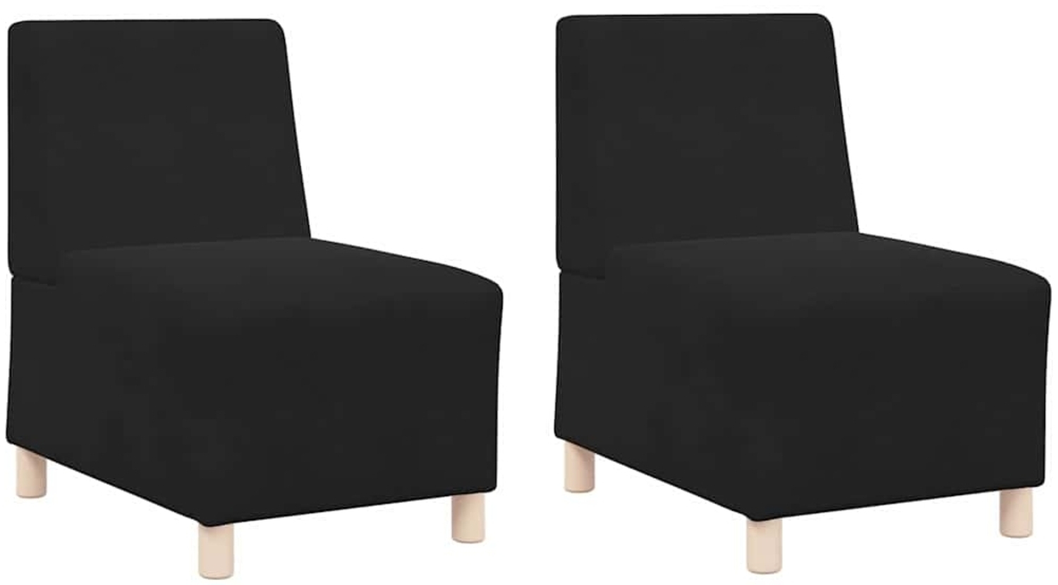 vidaXL Modulares Armfreies Sofa 2 pcs Schwarz 55 x 74 x 82 cm Samt 3399765 Bild 1