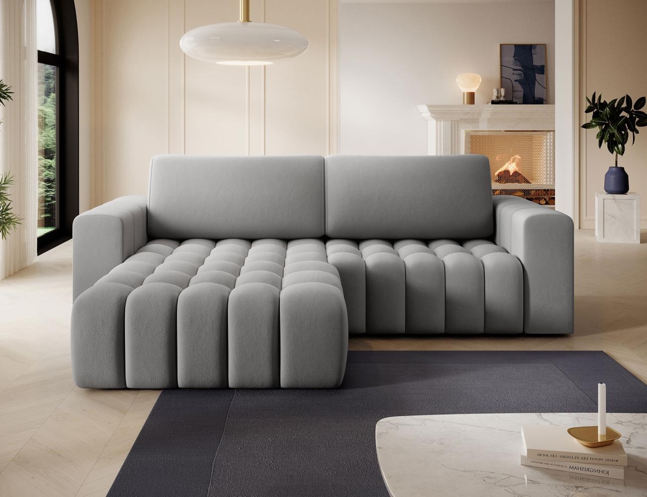 Eltap 'Bonett' Ecksofa mit Schlaffunktion, 92 x 175 x 250 cm, Grau, Links Bild 1