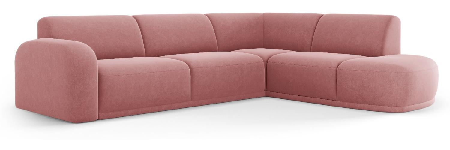 Micadoni Ecksofa Erin 4-Sitzer 1 Armlehne Rechts Samtstoff Dunkelrosa Bild 1