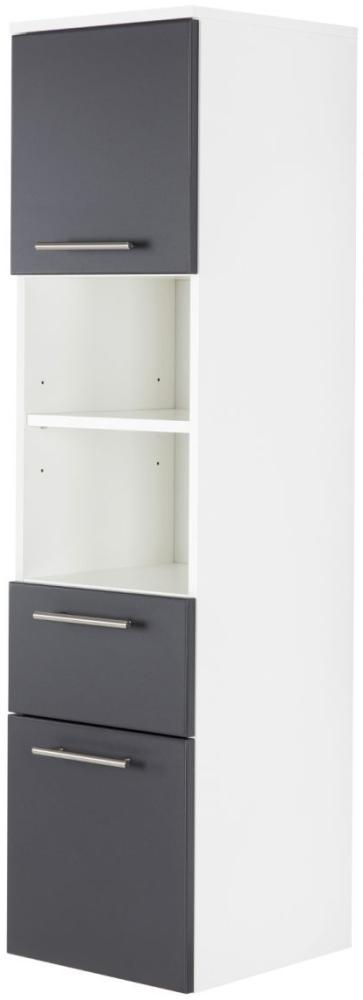 Badezimmer Hochschrank Viva anthrazit Seidenglanz 35x135 cm Bild 1