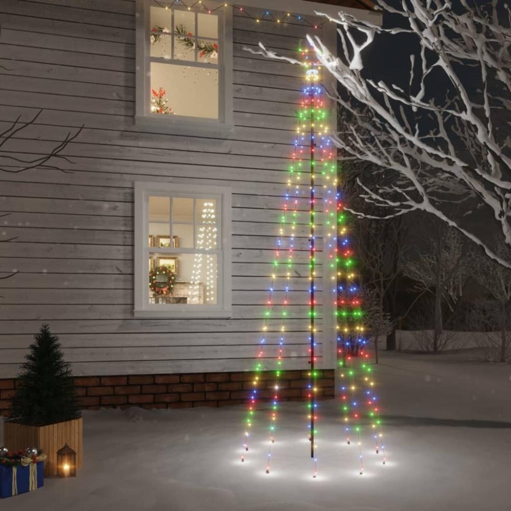 vidaXL LED-Weihnachtsbaum mit Erdnägeln Mehrfarbig 310 LEDs 300 cm 343556 Bild 1