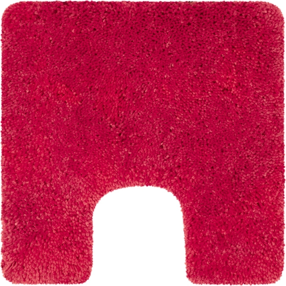 Spirella Badteppich Badematte Duschvorleger Mikrofaser Hochflor | flauschig | rutschhemmend | geeignet für Fußbodenheizung | 55x55 cm | Rot Bild 1