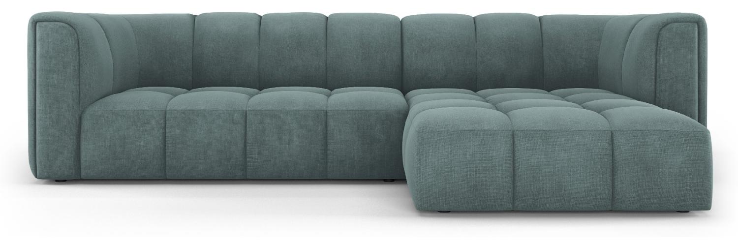 Micadoni Modulares Ecksofa Serena 3-Sitzer Rechts Strukturierter Stoff Meergrün Bild 1