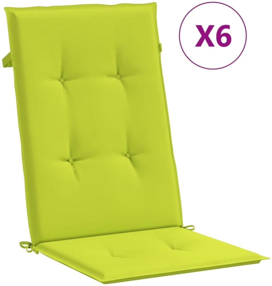 vidaXL Gartenstuhlauflagen für Hochlehner 6 Stk. Knallgrün 120x50x3 cm 314121 Bild 1