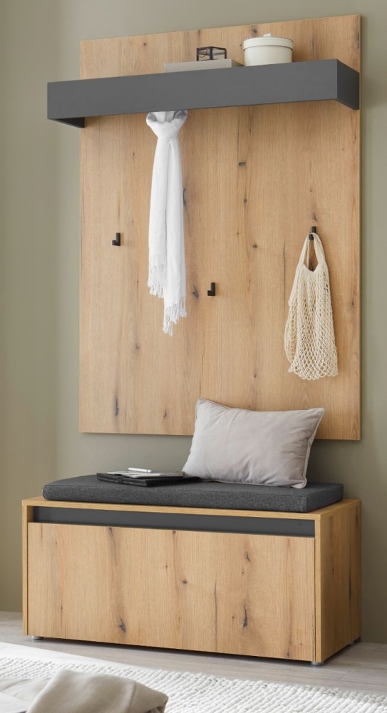 Garderobe Set 3-tlg. Center in Eiche 100 x 200 cm Bild 1