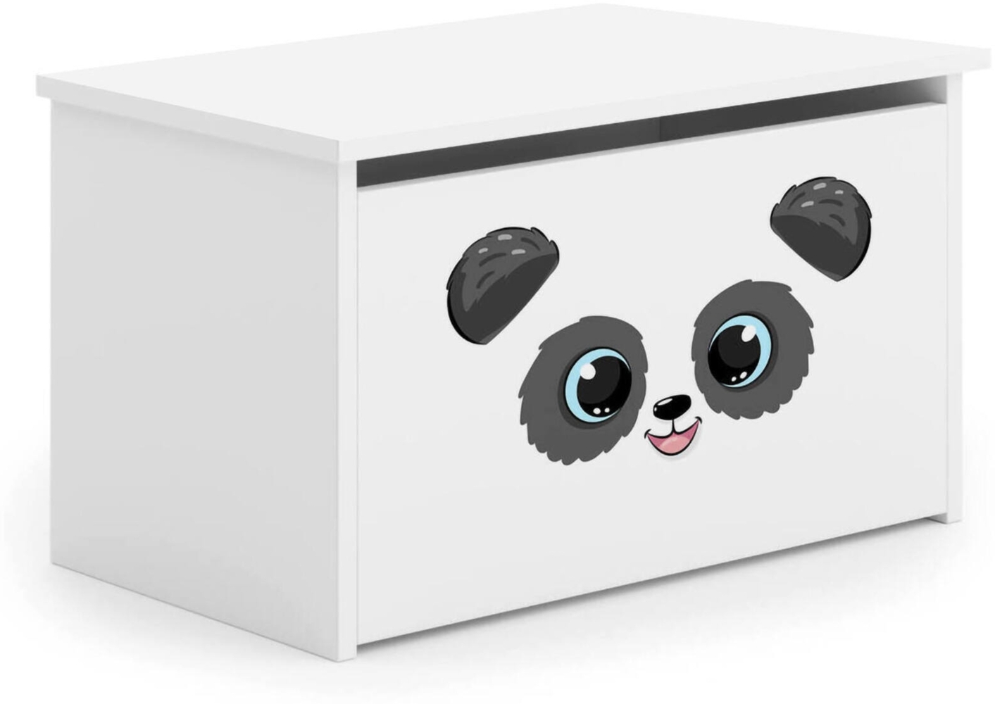 Dmora Container-Box Swami, Mehrzweckbehälter, Containerkoffer, Aufbewahrungskiste, 40x42 h73 cm, Weiß mit Panda Bild 1