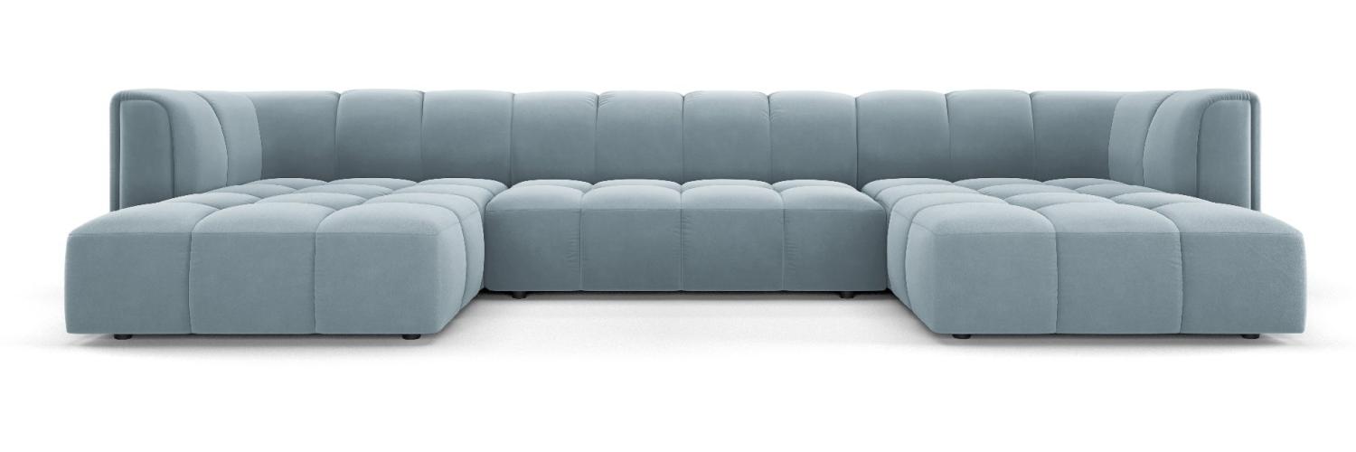 Micadoni Panorama Sofa Serena 5-Sitzer Samtstoff Hellblau Bild 1