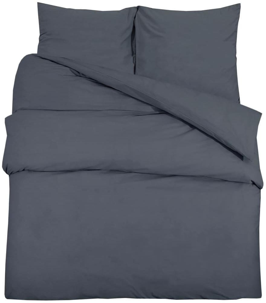 vidaXL Bettwäsche-Set Anthrazit 200x200 cm Baumwolle 136079 Bild 1