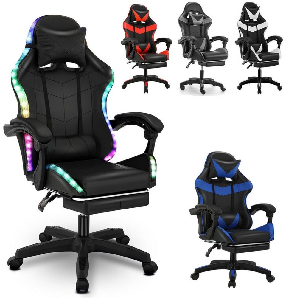 oyajia Gaming Chair Gaming Stuhl Bürostuhl Ergonomisch, Kopfkisse, Lendenkissen,Fußstütze, Verstellbare Rückenlehne Gaming Chair,Gaming Stuhl 130kg Belastbarket Bild 1