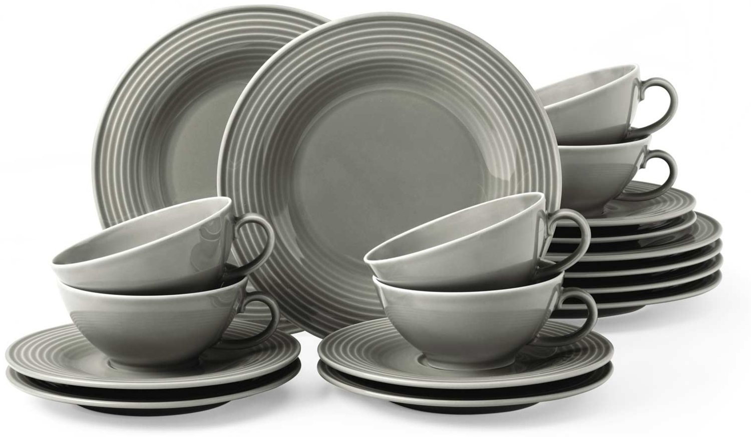 Seltmann Weiden Beat Color Glaze Teeservice 18-teilig - Perlgrau Bild 1