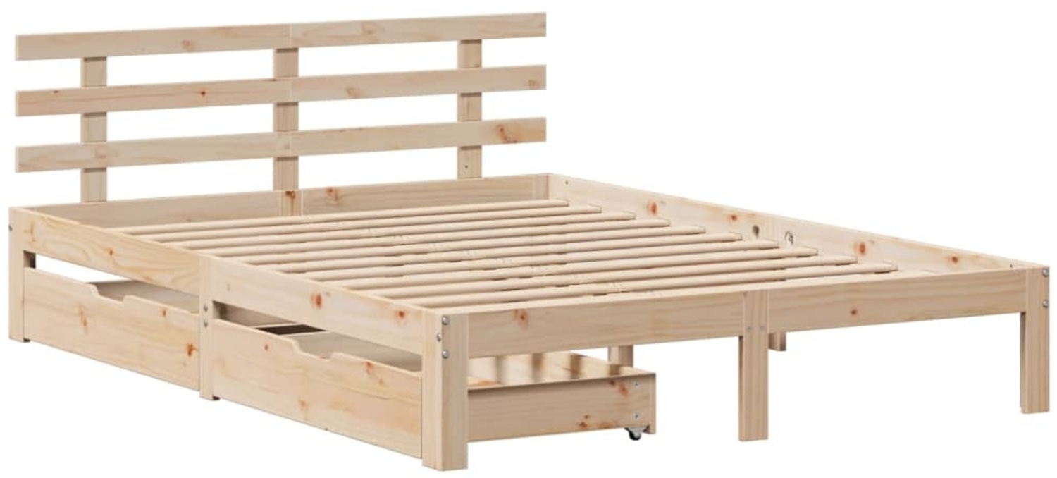 vidaXL Massivholzbett mit Schubladen 120x200 cm Kiefer 3302008 Bild 1