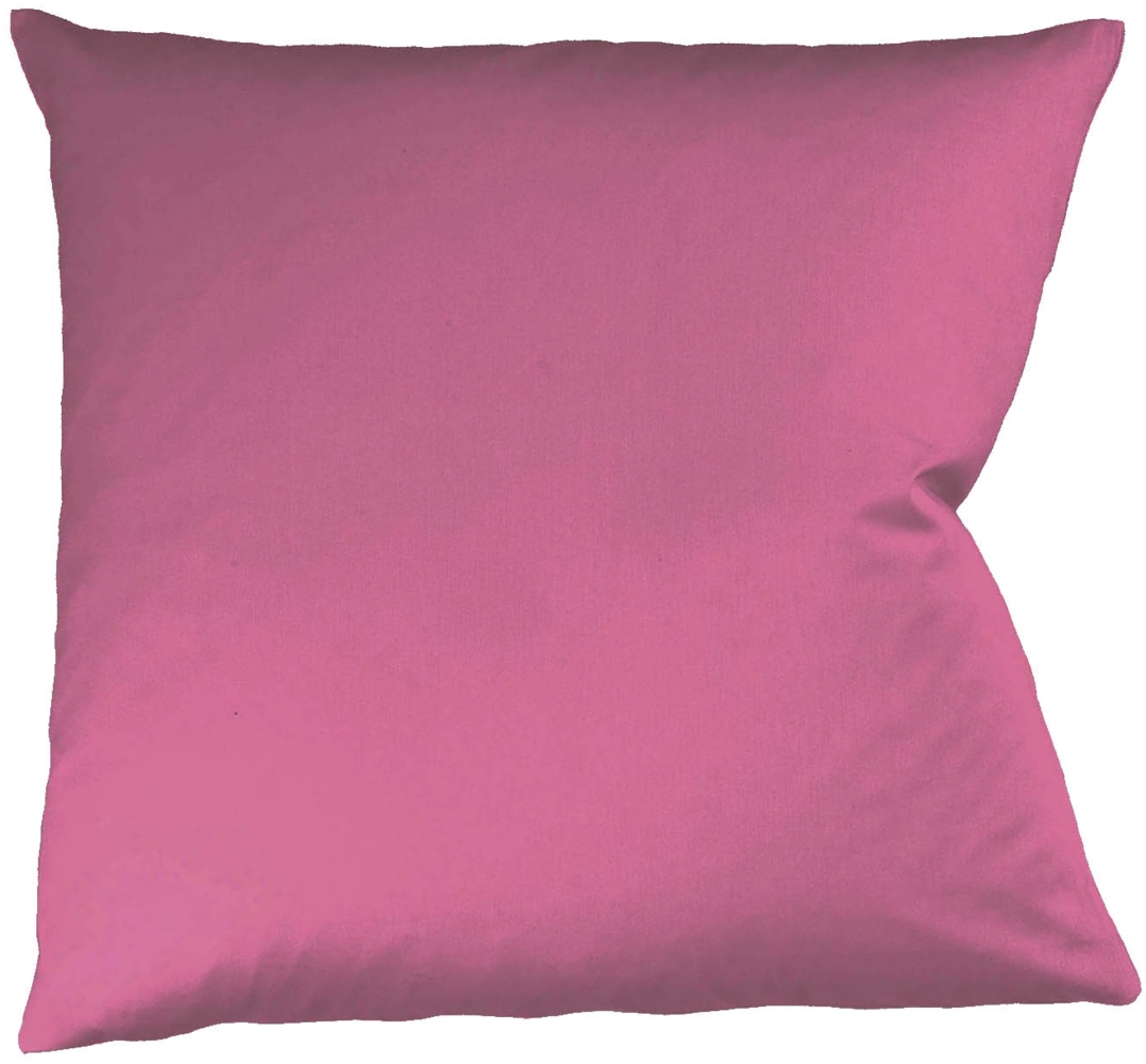 Fleuresse Mako-Satin Kissenbezug Bezug 80x80 cm uni mit RV 5015 himbeer Bild 1