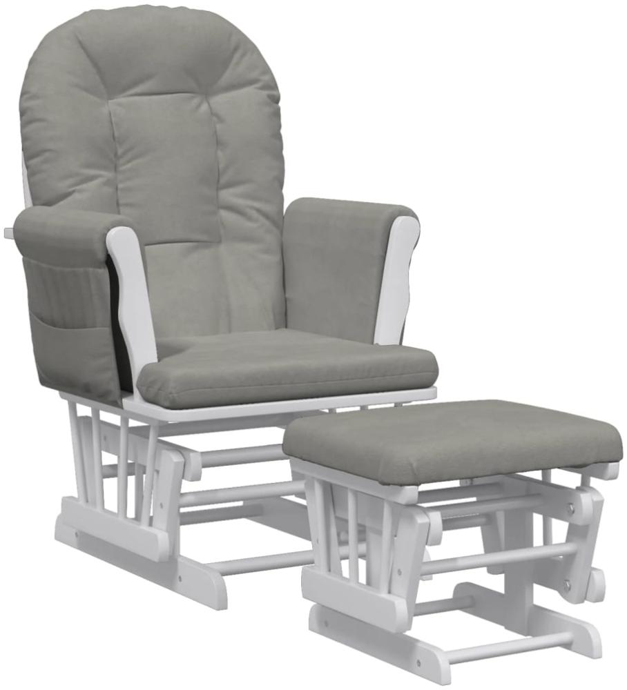 vidaXL Schaukelsessel mit Hocker Gleitend Hellgrau Stoff 351662 Bild 1