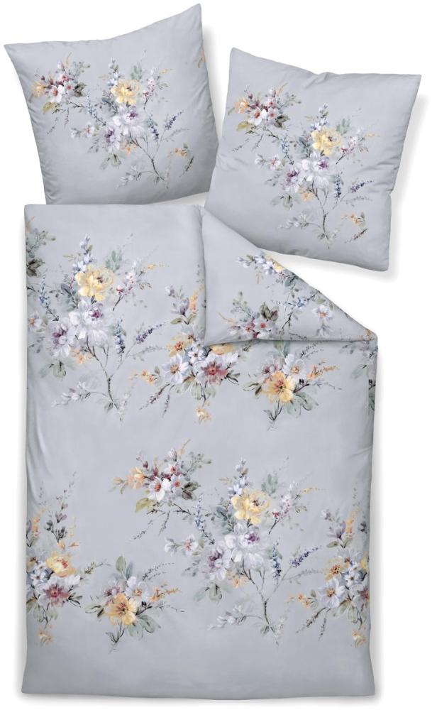 Traumschloss Bettwäsche Satin, Satin, 2 teilig, Blumen, grau violett Bild 1