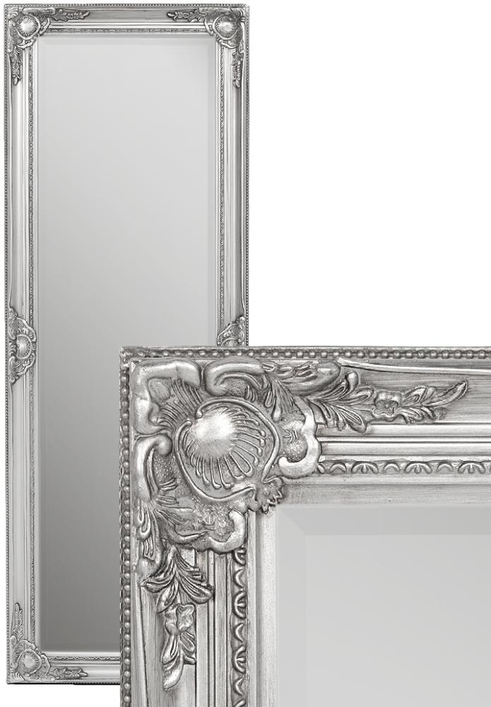 Wandspiegel LEANDOS 140x50 cm Silber-Antik barock Design Spiegel pompös Facette Bild 1