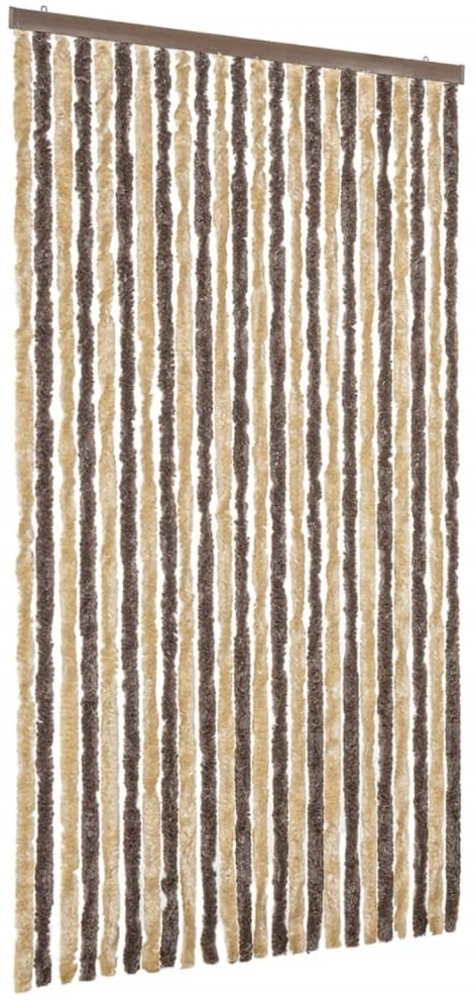 vidaXL Fliegenvorhang Dunkelbraun und Beige 100x200 cm Chenille 377357 Bild 1
