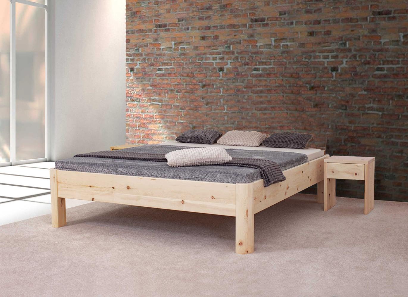 Doppelbett Adela 180x200 Metallfrei Zirbe ohne Kopfteil Bild 1