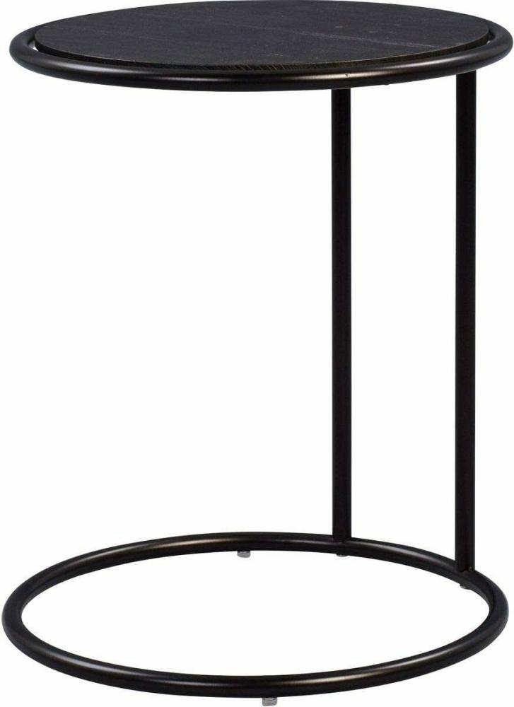 Beistelltisch Schwarz Matt Metall Rund Laptoptisch ca. 45x55 cm Couchtisch Bild 1