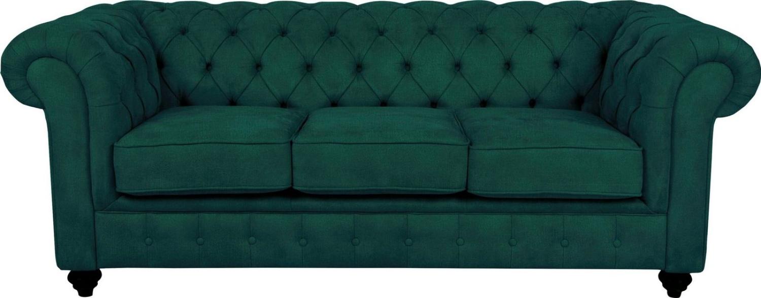 Home affaire Chesterfield-Sofa Duc 3-Sitzer, hochwertige Knopfheftung im Rücken, Samtoptik mit changierender Optik Bild 1