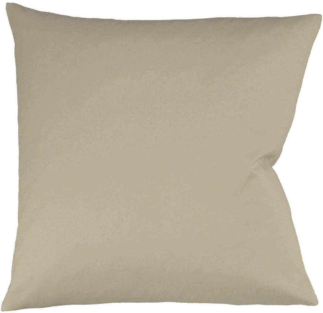 Fleuresse Interlock-Jersey-Kissenbezug uni colours taupe 9042 Größe 40x40 cm Bild 1