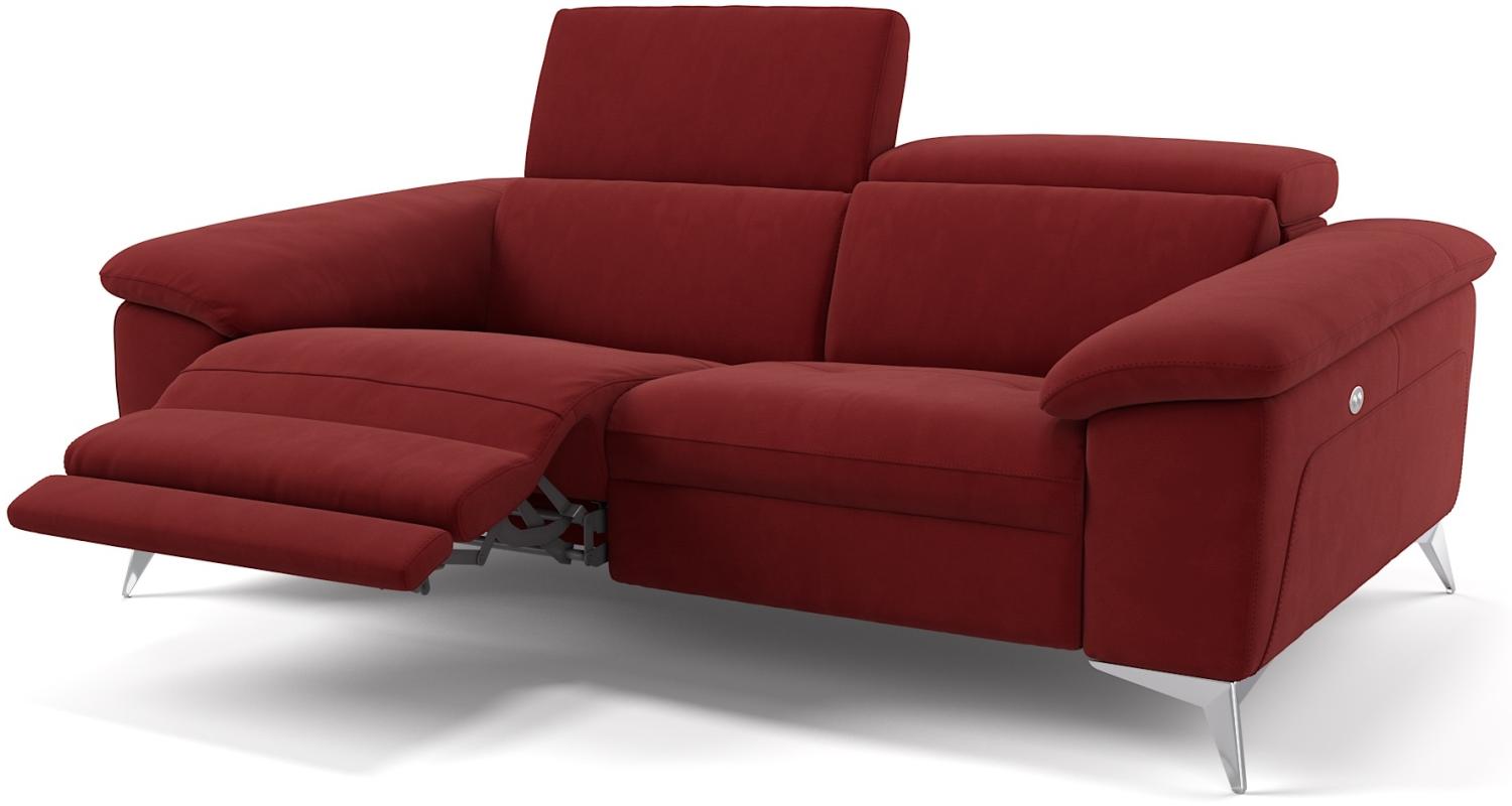 Sofanella Zweisitzer STELLA Stoffsofa verstellbar Couch in Rot Bild 1