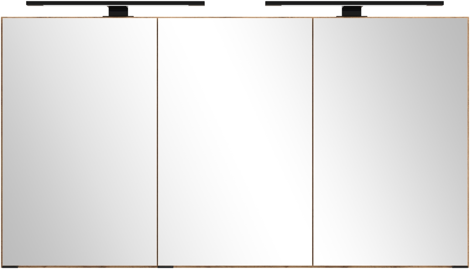 Badezimmerspiegelschrank >Nizza< in Wotaneiche-Dekor - 120x64x20cm (BxHxT) Bild 1