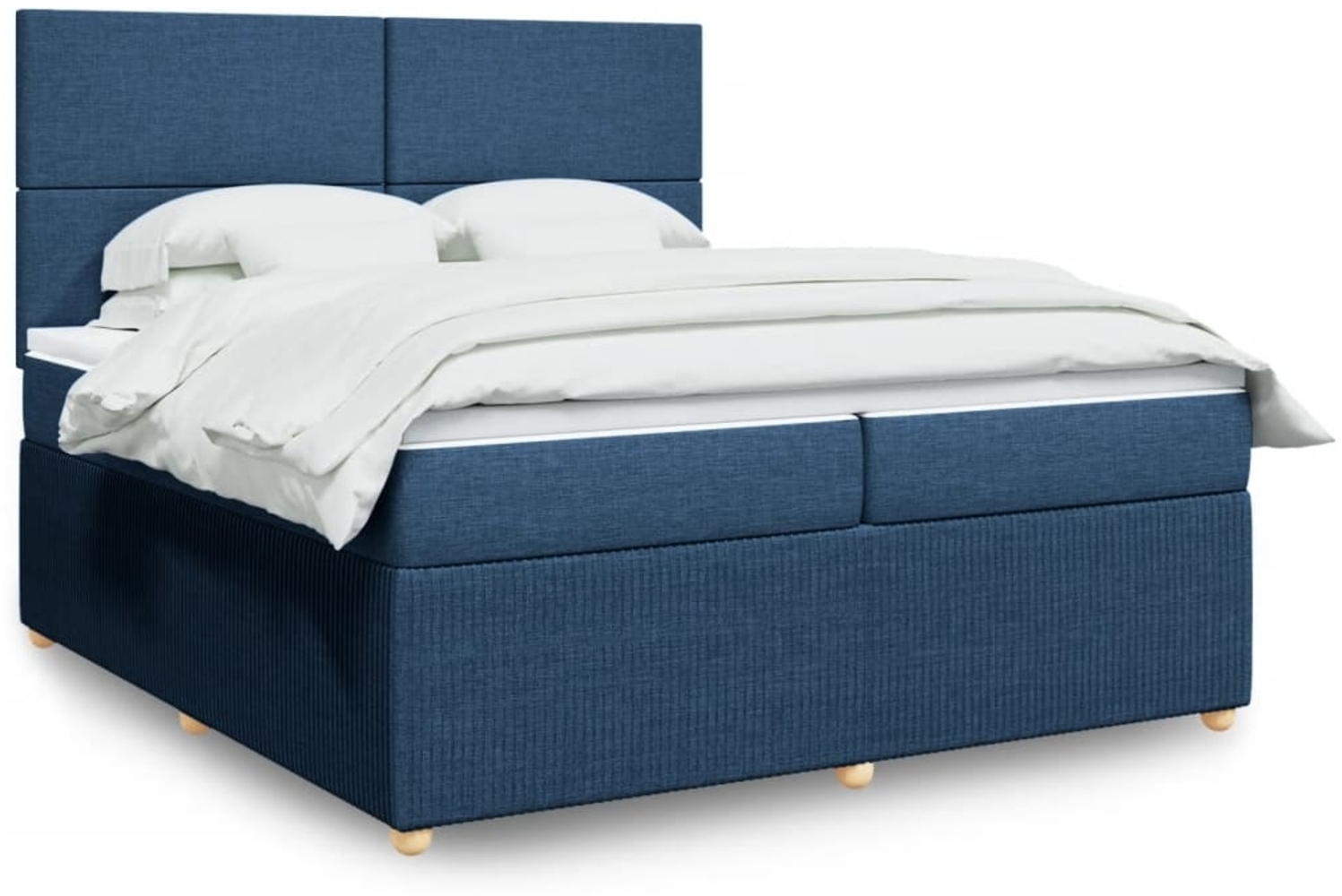 vidaXL Boxspringbett mit Matratze Blau 200x200 cm Stoff 3294462 Bild 1