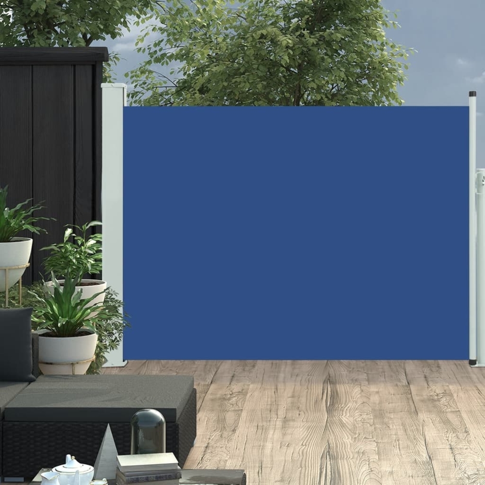 vidaXL Ausziehbare Seitenmarkise 120×500 cm Blau 48390 Bild 1