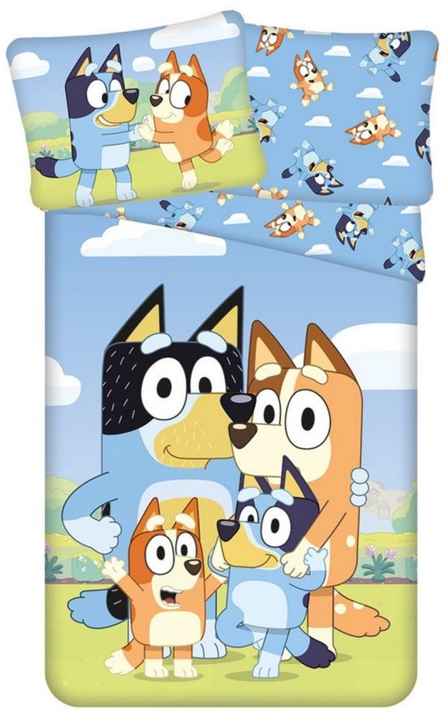 Bluey Bettwäsche-Set 140x200 cm + 70x90 cm aus 100% Baumwolle mit Reißverschluss Bild 1