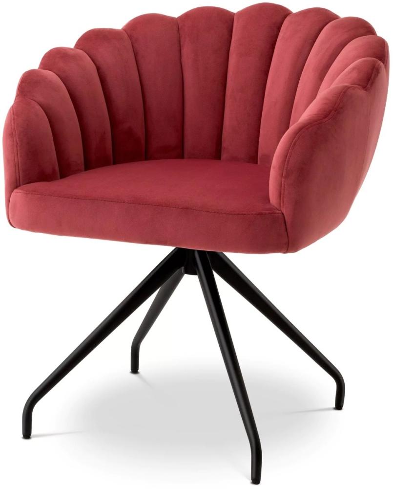 EICHHOLTZ Esszimmer Drehstuhl Luzern Savona faded red velvet Bild 1