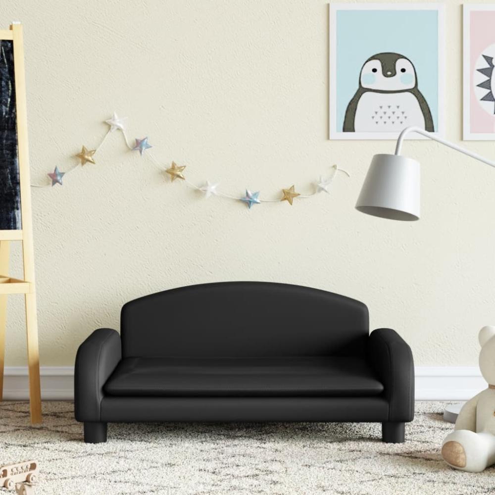 vidaXL Kindersofa Schwarz 70x45x30 cm Kunstleder 3196363 Bild 1