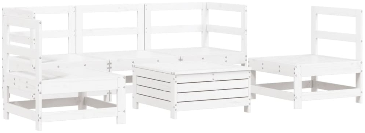 vidaXL 6-tlg. Garten-Sofagarnitur Weiß Massivholz Kiefer 3250713 Bild 1