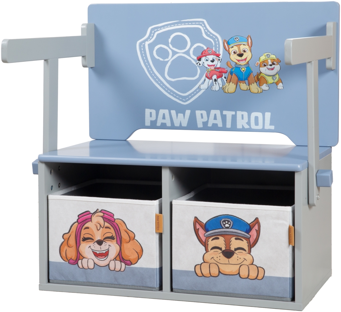 roba Sitzbank 'Paw Patrol' - HxBxT: 65,5 x 60 x 35 - mit 2 Aufbewahrungsboxen - Blau / Grau Bild 1