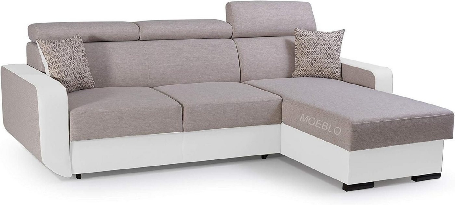 MOEBLO Ecksofa PEDRO, Universelle Ottomane Eckcouch Sofa Couch Wohnlandschaft L-Form Polsterecke - 236x165x97 cm, mit Schlaffunktion und Bettkasten Bild 1