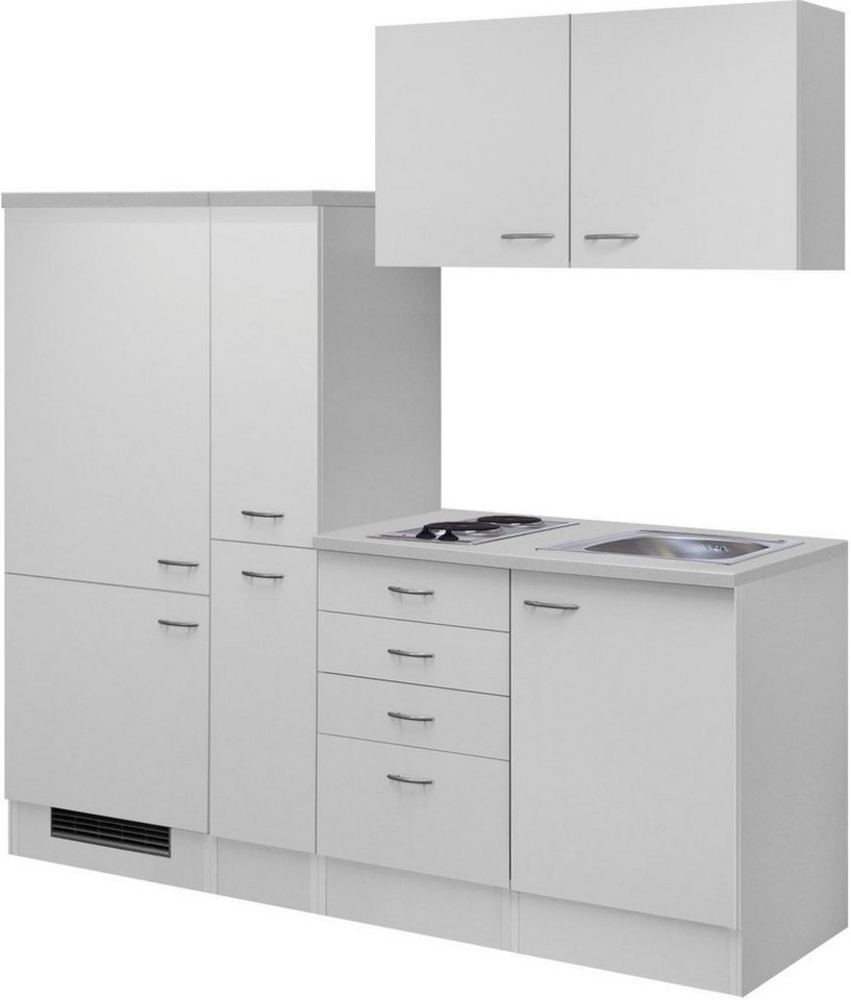 Flex-Well Küchenzeile Wito, Gesamtbreite 190 cm, mit Apothekerschrank, mit Einbau-Kühlschrank etc. Bild 1