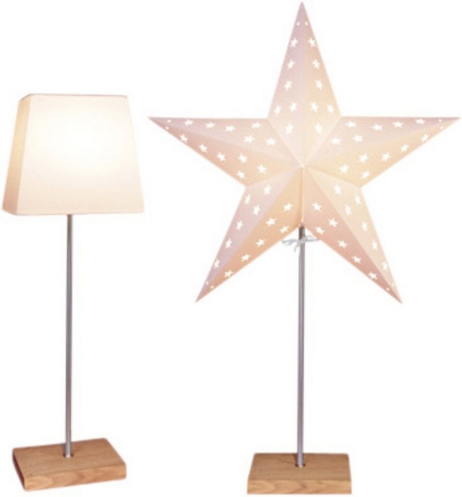 STAR TRADING LED Dekolicht Leo, Tischlampe mit Wechselschirm Leo 3D Papierstern Weihnachten oder eckig Bild 1