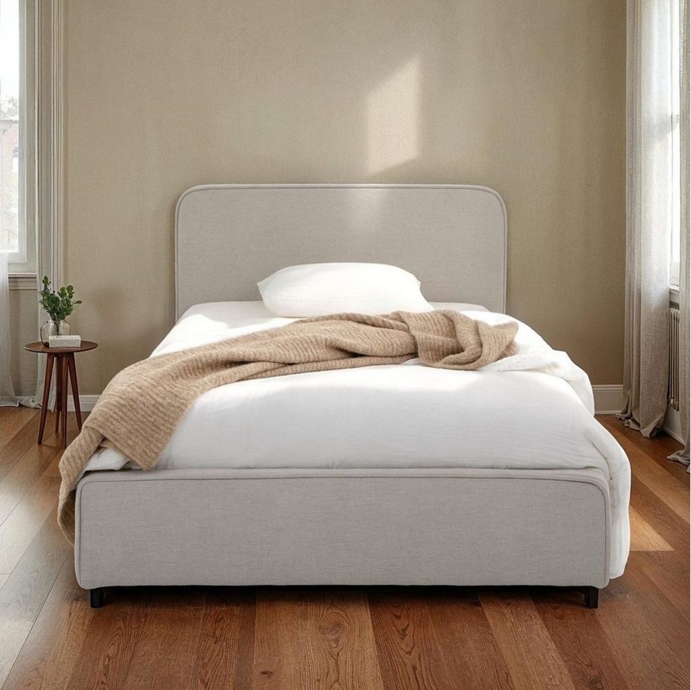 IDIMEX Polsterbett MARINI, Bett 90x200 cm mit Lattenrost Einzelbett mit Kopfteil Stoffbezug grau Bild 1