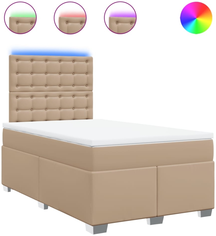 vidaXL Boxspringbett Matratze Cappuccino-Braun 120x190 cm Kunstleder 3293015 Bild 1