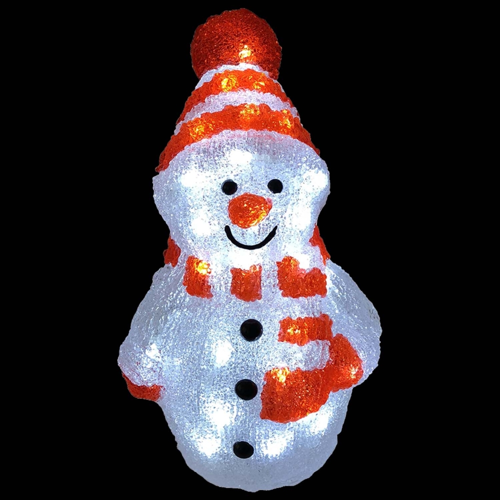 Acryl Schneemann 40 LEDs kaltweiß Außenbeleuchtung Bild 1