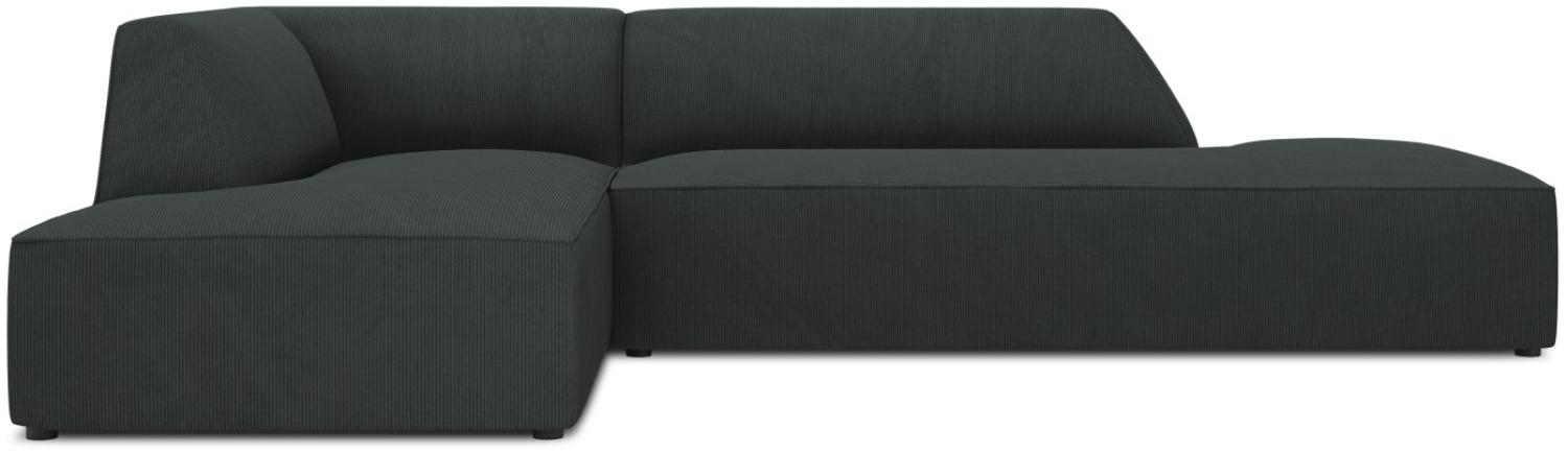 Micadoni 4-Sitzer Modular Ecke links Sofa Ruby | Bezug Black | Beinfarbe Black Plastic Bild 1