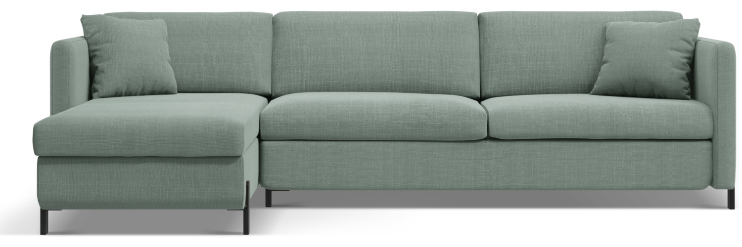 Micadoni Ecksofa Gloria 4-Sitzer Strukturierter Stoff Minze Links 205x140 Bild 1