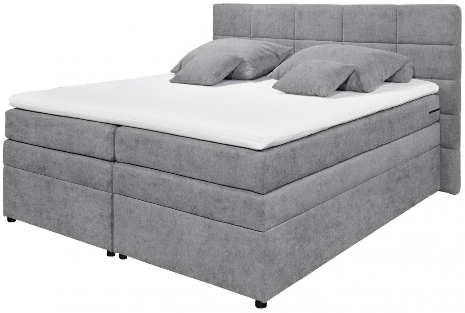 Boxspringbett Tacoma Black Red White 180x200 cm mit Bettkaesten Uran 03 Dark Grey Luxus-Mikrofaser H2 Bild 1