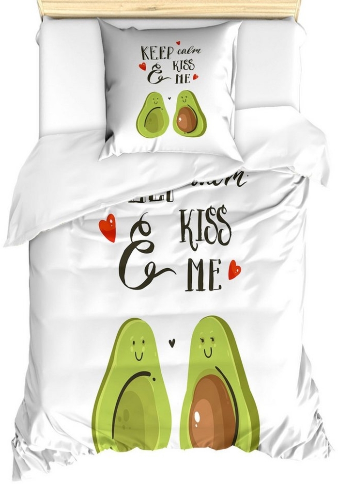 Abakuhaus Bettwäsche Milbensicher Allergiker geeignet mit Kissenbezug, Microfaser, Valentinstag Avocado-Liebhaber Bild 1