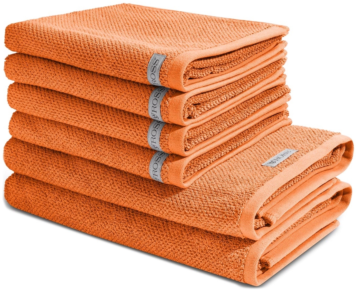 Ross Selection 6 tlg. Frottier-Set - 4 X Handtuch (50 X 100cm), 2 X Duschtuch (70 X 140cm) - 540 g/m2 - Orange Bild 1