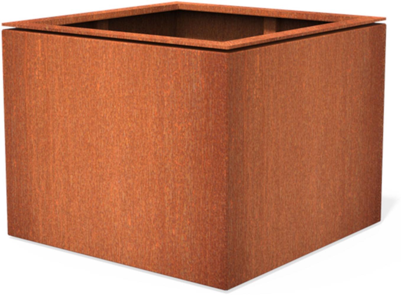 Dipott Pflanzgefäß Domus quadratisch aus Corten-Stahl Pflanzkübel 98x98x80 cm Bild 1