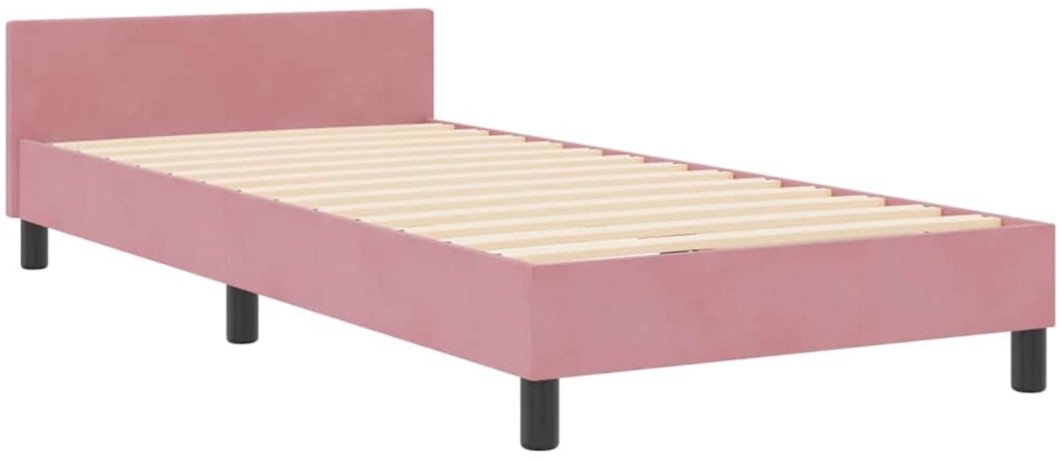 vidaXL Bettgestell mit Kopfteil Rosa 100 x 200 cm Samt 3344992 Bild 1
