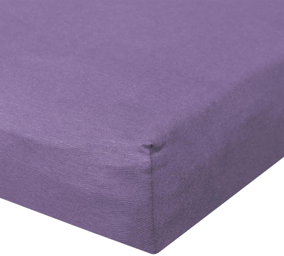 BettwarenShop Jersey Spannbetttuch Ultra-Stretch|90x200 - 100x220 cm| lila Bild 1