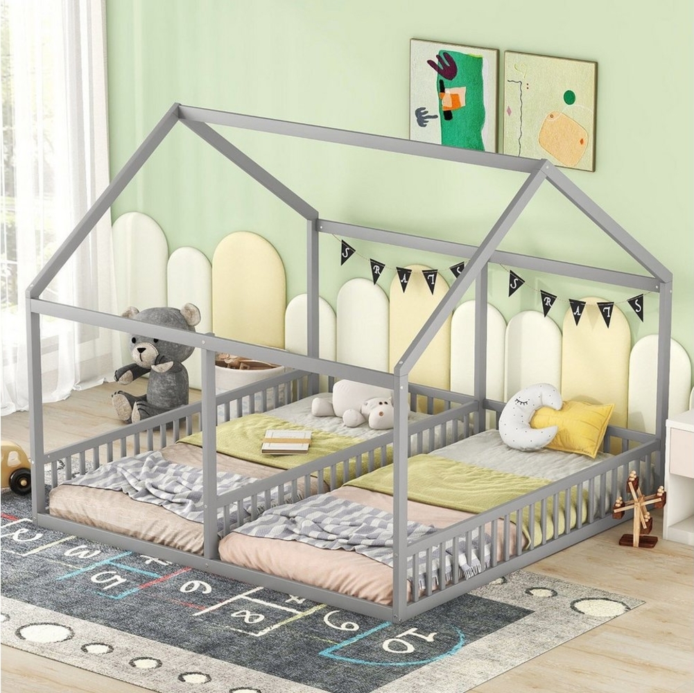 HAUSS SPLOE Kinderbett Kinderbett Holzhaus Bett Bodenbett Bettgestell Baumhausbett (Hausmodelle, 2-in-1-Betten 90X200 cm), ohne Matratze Bild 1