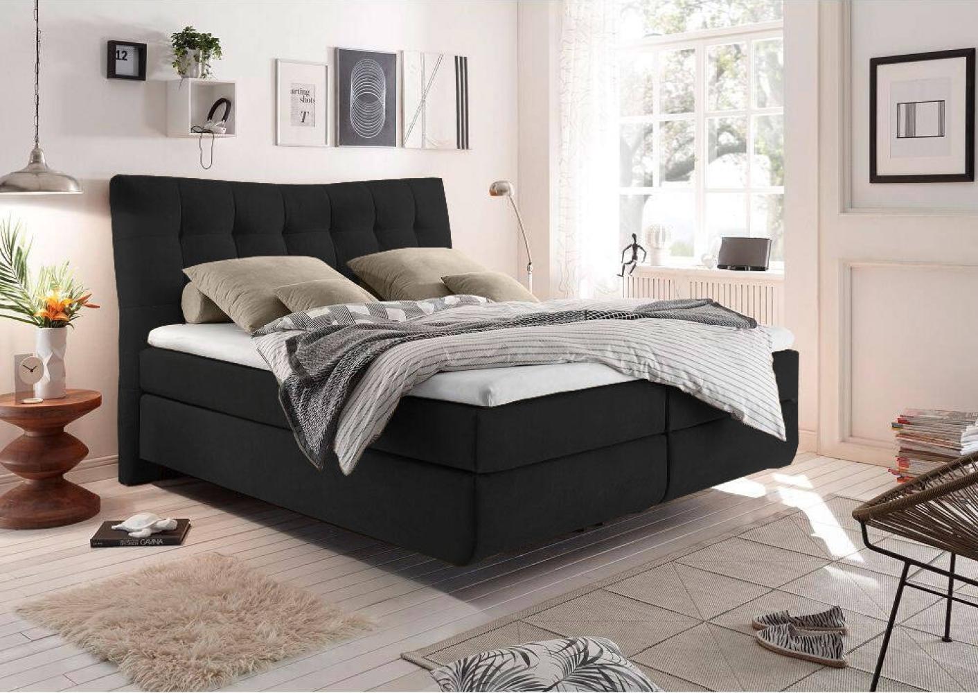 Boxspringbett 180x200 cm MALIBU-09 in Trinity 16 black Bild 1